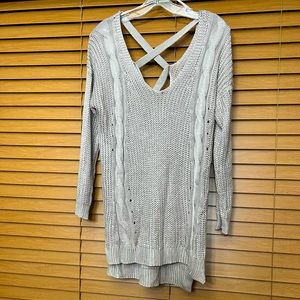 Wishlist Beige Knit V Neck Sweater top Size Small/Medium